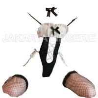 Jakarta Lingerie Cosplay JLP031 Sexy Hot Baju Tidur Dinas Malam Wanita Big Size Fullset Stocking