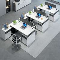 職員辦公桌員工位辦公室3人卡座財務職員桌簡約現代辦公桌椅組合