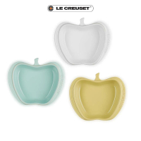 【Le Creuset】瓷器迷你蘋果造型烤盤16.5cm(含羞草黃/甜薄荷/棉花白 3色選1)