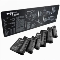 Gun Cleaning Rubber Mat Parts Instructions Mouse Pad For AR15 AK47 Remington 870 GLOCK CZ-75 Punisher P220 P320 Beretta 92 1911