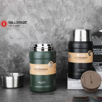 SUS304 Stainless Steel Vacuum Thermal Flask Cup With Stainless Steel Spoon Free Insulation Bag 304