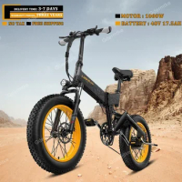Electric Bike 1000W Powerful Motor 48V17.5AH Lithium Battery Folding Electric Bicycle Adult Mountain 20*4.0 Inch Fat Tire EBike