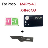 Original For Xiaomi Poco M4 Pro 4G / X4 Pro 5G Back Camera Glass Lens Smartphone Replacement Parts