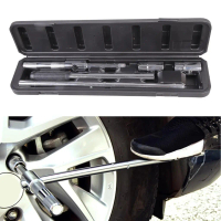 Telescoping Lug Wrench, Extended Lug Wheel Wrench with 17/19mm 21/23mm Socket
