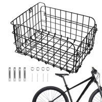 Bicycle Baskets For Adult Bikes 18L Large Bicycle Basket Bike Cargo Rack Detachable Bicycle Cargo Rack Foldable Electric Bike