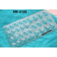 MK100 - Cetakan Mika Coklat Pudding Hati Love Valentine