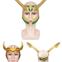 Loki Cosplay Fantasy Mask Headwear TV 2 Super Villain Masquerade Costume Accessories Halloween Carnival Roleplay Adult Props