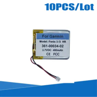 10PCS/lot 400mAh 361-00034-02 Battery For Garmin Fenix 3 , Fenix 3 HR , CS-GMF300SH Watch Batterie Accumulator AKKU