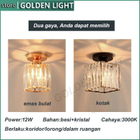 Lampu Plafon Kristal Kotak Modern Crystal Round Ceiling Lamp