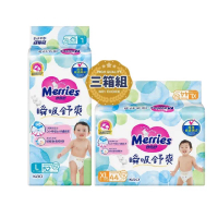 【妙而舒】瞬吸舒爽紙尿褲/尿布 L-XL 3箱購(L52片x12包/ XL44片x12包)