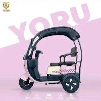 SEPEDA LISTRIK RODA 3 TIGA TUTUP ATAP DEWASA TORA 800 WATT - Merah Muda