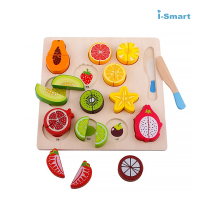 i-smart 磁性原木切切樂家家酒拚盤(蔬菜/水果/甜點可選益智玩具)