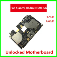 Original for Xiaomi RedMi Note 5A Hongmi Note 5A Motherboard Mainboard 100% Unlocked Logic Board Full Chips 16gb 32gb 64gb plate