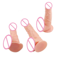 Realistic Dildo with Suction Cup Realistic Penis Sex Toy Flexible G Spot Massager Dildo with Curved Shaft and Ball Lesbian Toys