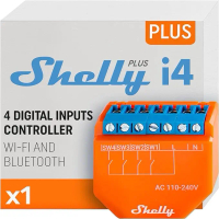 Shelly Plus i4 AC/DC WiFi Smart Controller 4 Digital Inputs Relay Switch Alexa & Google iOS & Androi