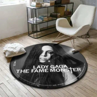 Lady Gaga CD Carpet Music Round Mat Round Rug Round Carpet Bathroom Anti-slip Mat Bedroom Personalized Home Decoration Carpet