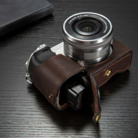 AYdgcam Sony A6400 Genuine Leather Camera Case Bag Handmade Cover For Sony A6300 A6000 A6400 A6100