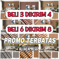 BELI 3 GRATIS 1 // COD Terlaris Wallpaper Sticker Dinding Motif Polos Putih Salur Batik Bunga | Hita