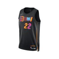 Nike 背心 NBA Swingman Jersey 男款 邁阿密熱火 城市版球衣 75週年 吸濕排汗 黑彩 DB4034-010