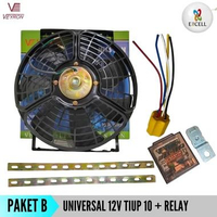 Veyron Extra Fan Kipas Motor Ac Mobil Universal Kondensor Radiator Besi 12v PAKET B