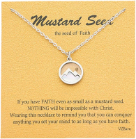 Dainty 14k Gold Plated Stainless Steel Faith Necklace for Women Tiny Move Mountains Charm Choker Chr