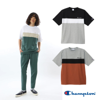 【Champion】官方直營-刺繡拼接短袖T恤-男(3色)