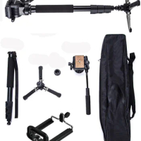YUNTENG VCT-588 Pro Camera Fluid Drag Tripod Monopod ,Phone Holder with bag for Canon Nikon Pentax DSLR