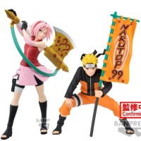 Bandai Original NARUTO NARUTOP99 Haruno Sakura Naruto Uzumaki Anime Action Figure Toys For Boys Girls Children Birthday Gifts