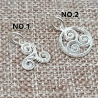 5pcs of 925 Sterling Silver Shiny Spiral Triskelion Charms Pendants for Bracelet Necklace