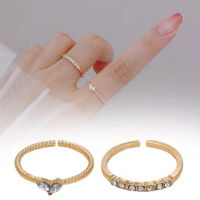 Casual Heartshape Metal Rings For Women Fashion Adjustable Couple Finger Rings Classy Ring U9M5