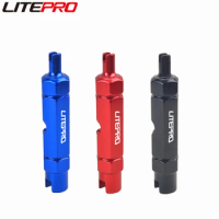 Litepro Multifunctional Valve Disassembly Tool Bicycle Aluminum Alloy Schrader Presta Valves Core Wrench Removal Spanner