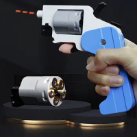 Kid Revolver Gun Pistol Phantom Deformation Folding Soft Bullet Gun Metal Gun Toy Model For Adults Collection Boys Fake Gun Toy