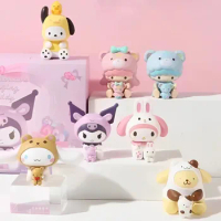 Kawaii Sanrio Anime miniso Jointly Hugging Kids Series Blind Box Pendant Kuromi Melody Cinnamoroll Desktop Handmade Cute Gift