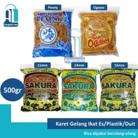 Karet Gelang Kuning Merah ikat duit uang plastik barang dapur 500gram Merah - Royal