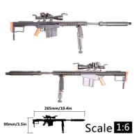 1:6 Scale M82A1 Barrett Sniper Rifle Assembling Toy Plastic 4D Gun Model Assembly Puzzles Weapon for 12 Inch Action Figure