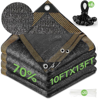 FOTMISHU 70% Shade Cloth 6.5ftx10ft Anti-Aging Sun Mesh UV Resistant Net Sunblock Garden Tarp For Pl