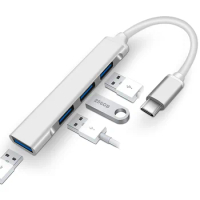 Mini USB C 3.0 Hub Type C 3.1 Hub Splitter Dock Multi 4 in 1 Adapter For Macbook Pro 15 iPad Pro Huawei Matebook Laptop USBC Hub