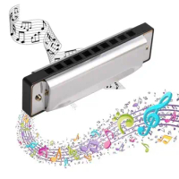 Jazz Rock Country Stainless Steel Diatonic Musical Instrument Harmonica 10 Holes Blues Key of C