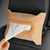 Car Tissue Box Cover Chair Back Hanging Type Armrest Box Towel Tissue Storage Case Decoration Auto Interior Accessories