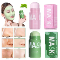 40g Face Clean Mask Green Tea/Rose Extract Cleansing Stick Deep Moisturizing Shrink Pores Blackhead Film Smear Oil Control Mask