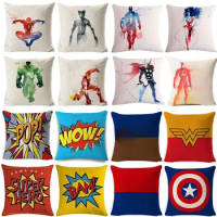Disney Superhero Marvel Movie Cushion Cover Superman Man of Steel Spider-Man Avengers Linen Throw Pillow Cover