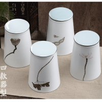 高檔陶瓷亞光白色茶葉罐茶具小號密封罐存儲罐茶葉禮品包裝盒