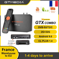 GTMEDIA GTX COMBO 4K 8K Android 9.0 Satellite Receiver DVB-S2/T2/C 2+32G Smart TV BOX CA Card CI Plus Decoder stock in France
