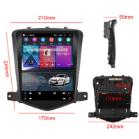 2 Din 9.7" Android 11 Car Radio Stereo CarPlay &amp; Android Auto Player WIFI GPS FM RDS For Chevrolet Cruze 2008-2012
