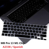 Soft Skin for Macbook Pro 13 2020 M1 Chip A2338 Spanish EU US Keyboard Cover Silicon for Macbook Pro 2020 Spanish Keyboard Film
