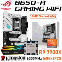 AM5 Motherboard Combo Asus ROG STRIX B650-A GAMING WIFI AMD B650 Mainboard Suit R9 7900X AM5 Processor Kit Kingston DDR5 Memory