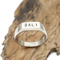 Cincin Sterling Silver 925 Pria Wanita Perak Bali Huruf Bali Polos 21