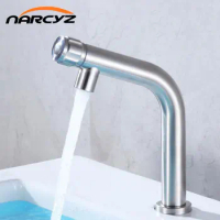 Basin Faucet 304 Stainless Steel New Single Cold Basin Faucet Bathroom Toilet Wash Basin Faucet SUS3678-2