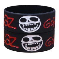 1PC England Music Band Gorillaz Silicone bracelet Hip-Hop Music Singer Wide Black Slicone Wristbands Music Fans Bangles SH313