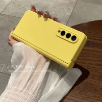 Hinge Yellow Phone case For Samsung Galaxy Z Fold 3 4 5 Cover